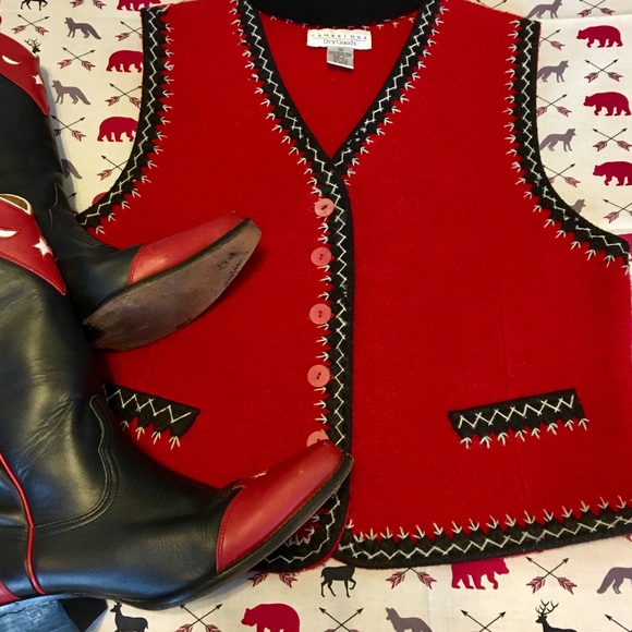 Cambridge Dry goods 100% Wool western vest - Picture 1 of 4